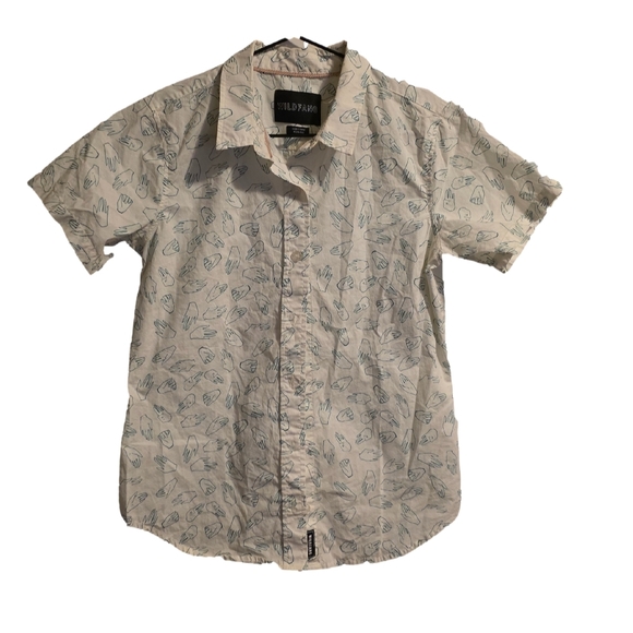 Wildfang The Essential Short Sleeve Sign Language Hand Print White XS - Picture 1 of 7